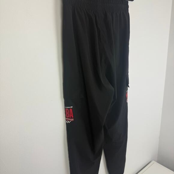 NBA Basketball Mens Adjustable Active Waistband Logo Black Jogger Pants Small - Picture 6 of 11